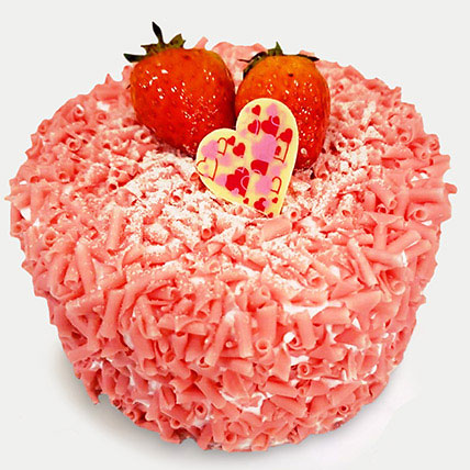 Pink Chocolate Strawberry Cake: Valentines Day Cakes 