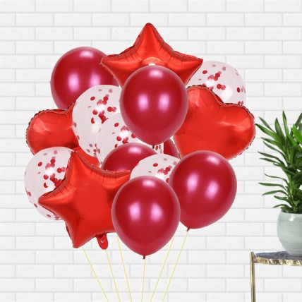 Red Latex And Foil Balloons: Balloon Bouquets Singapore