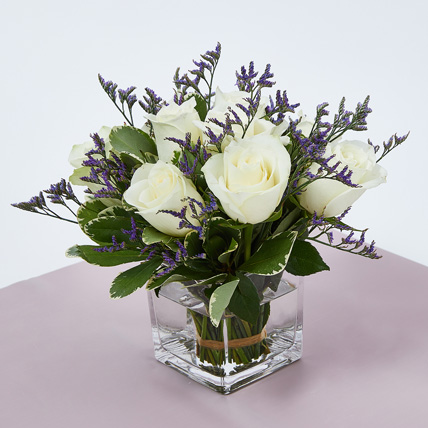 White Roses In A Vase: Funeral Flowers Singapore
