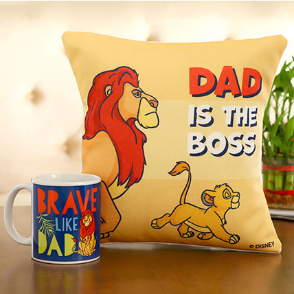 Dad is the Boss Cuhsion & Mug For Father's day: Personalised Gifts For Dad