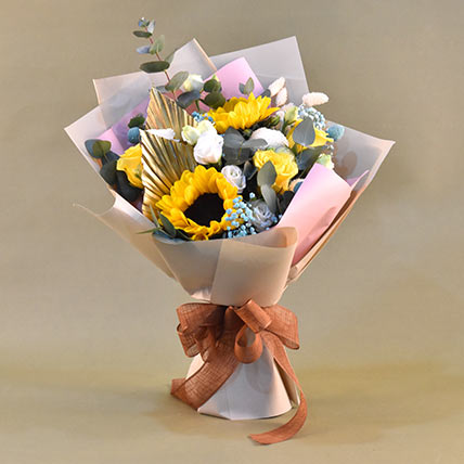 Timeless Mixed Flowers Bouquet: Sunflower Arrangements