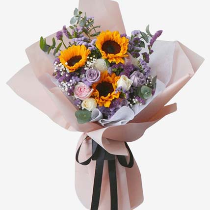 Happy Sunshine Bouquet: Sunflower Arrangements