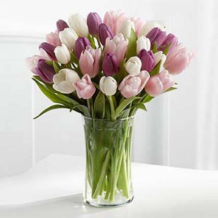Painted Skies Tulip Bouquet: Vase Arrangements