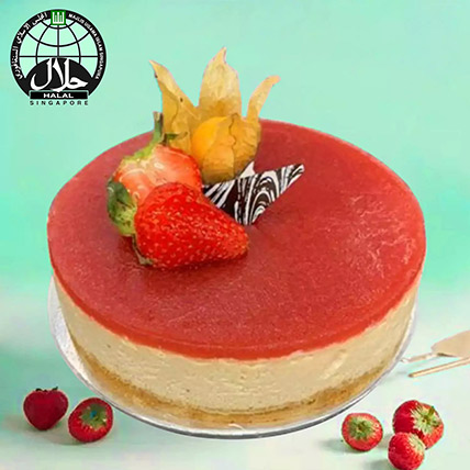 Strawberry Cheese Halal Cake: Raya Cakes