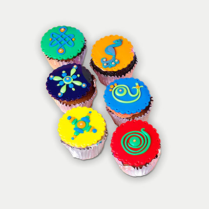Happy Diwali Cupcakes 6 Pcs: Deepavali Gifts Singapore