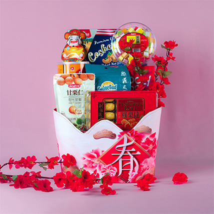 Happy Times Leather Gift Basket: CNY Cakes