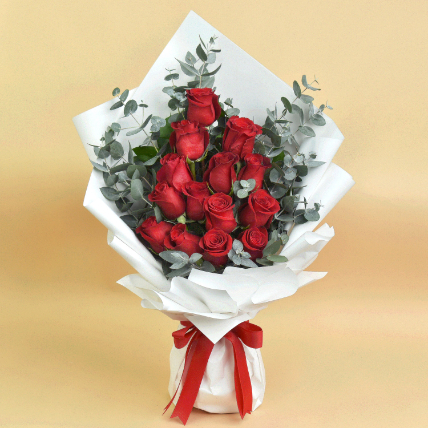 15 Red Roses And Million Smiles: Valentine's Day Bouquet