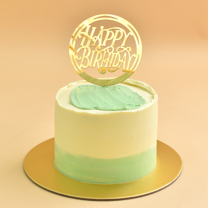 Designer Cake with Happy Birthday Topper: Birthday Cake Singapore