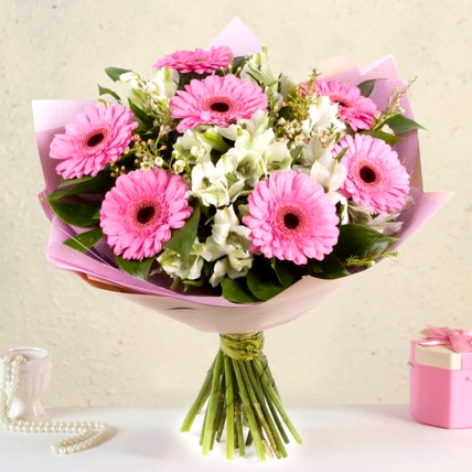12 Serene Gerberas And Alstroemeria Bouquet: Send Flowers to Philippines