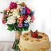 Colourful Flower Bunch & Mocha Cake