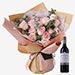 18 Sweet Pink roses With Jacob Creek Wine