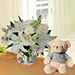 Attractive Birthday Bloom with Teddy Bear
