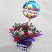 Birthday Flower Arrangement With Balloon