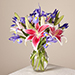 Mixed Blooming Flowers Vase Arrangement