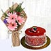 Pink Gerberas Chic Bunch With Mini Cheese Cake
