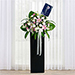 Peace Of Mind Condolence Mixed Flowers Black Stand