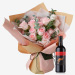 18 Sweet Pink roses With Tesco Rosso Wine