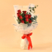 Hot Red Roses Bouquet 6 Stems