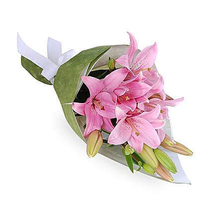 Stunning Pink Asiatic Lilies Bouquet