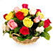 Mixed Stunning Roses In A Basket