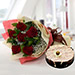 Enchanting Rose Bouquet With Marble Cake EG