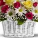 Elegant Flowers Arrangement In White Basket