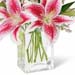 Bright Lilies Bunch In Glass Vase