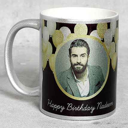 Personalised Silver Birthday Mug