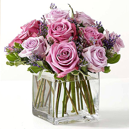 Vase Of Royal Purple Roses