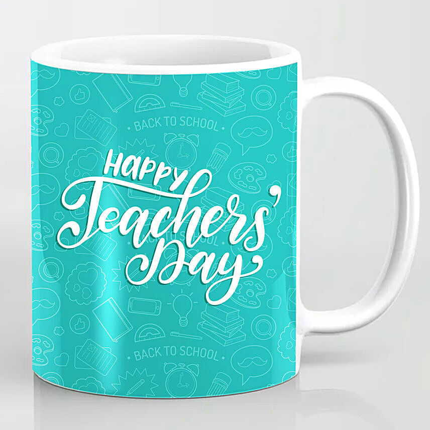 Online Happy Teachers Day Blue Mug Gift Delivery in Singapore - FNP