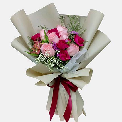 Posy Of Pink Roses