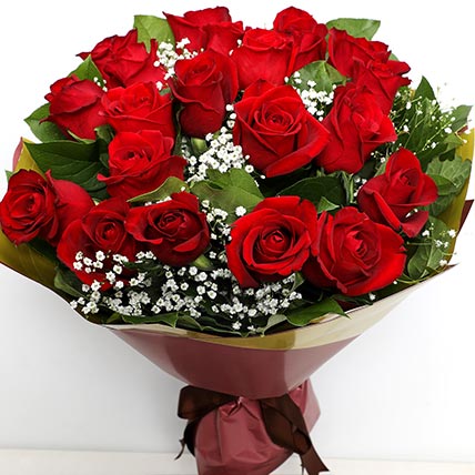 Online Elegant Bunch Of 20 Roses Gift Delivery in Singapore - FNP