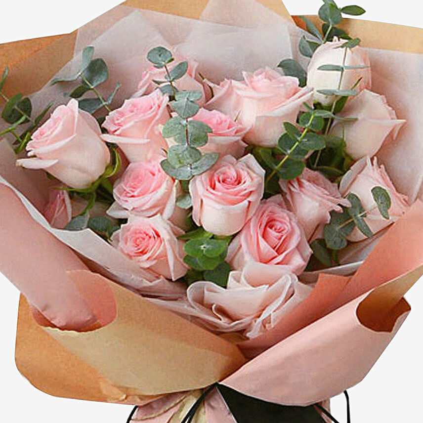 Online 18 Soft Pink Roses Gift Delivery In Singapore - Ferns N Petals