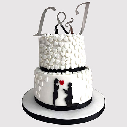 2 Layered Couple In Love Black Forest Cake