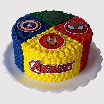 Avengers Rainbow Truffle Cake