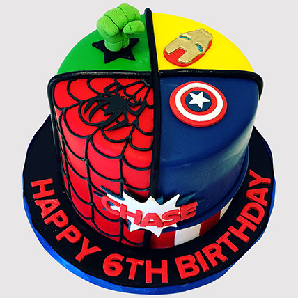 Avengers Superheroes Sign Cake Vanilla