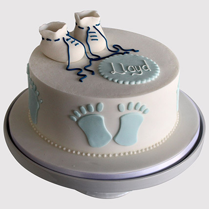 Baby Shoes Christening Butterscotch Cake