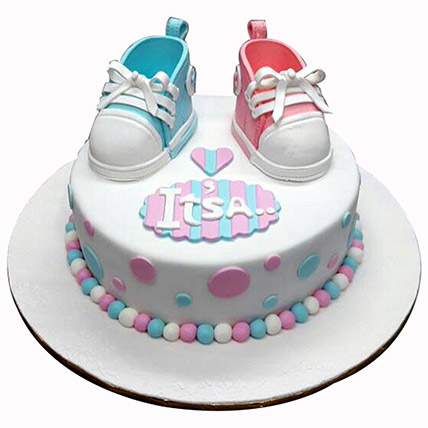 Baby Shoes Fondant Black Forest Cake