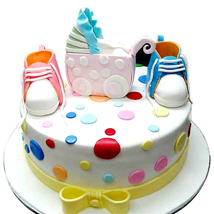 Baby Shower Designer Fondant Butterscotch Cake