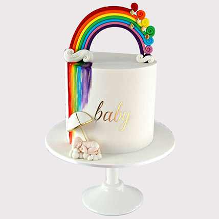 Baby Shower Rainbow Butterscotch Cake