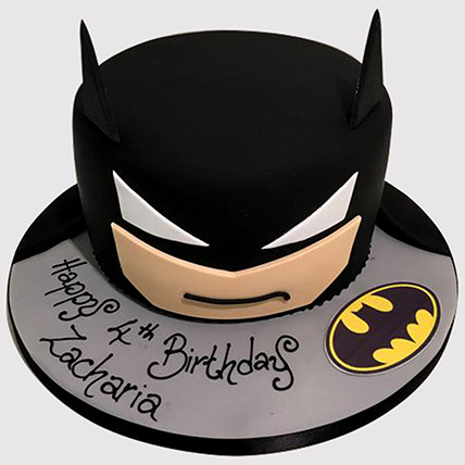 Batman Head Fondant Butterscotch Cake