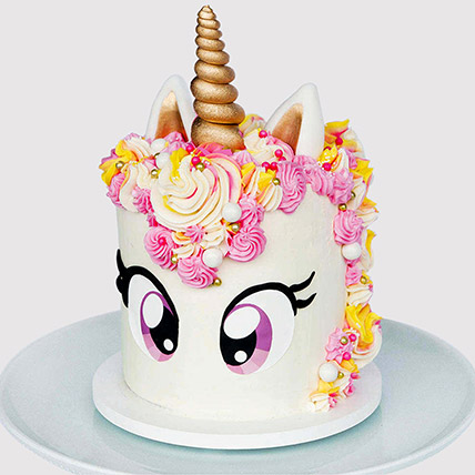 Big Eyed Unicorn Vanilla Cake