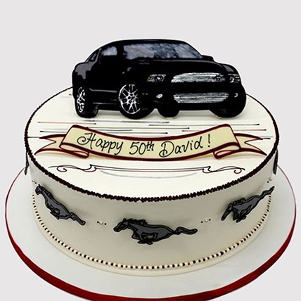 Black Car Fondant Black Forest Cake