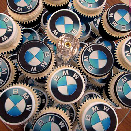 BMW Themed Vanilla Cupcakes