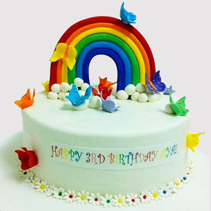 Butterfly Rainbow Truffle Cake