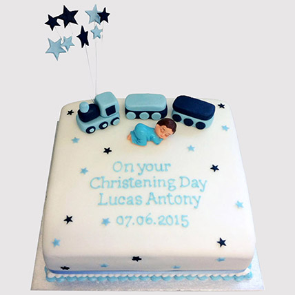 Christening Fondant Black Forest Cake