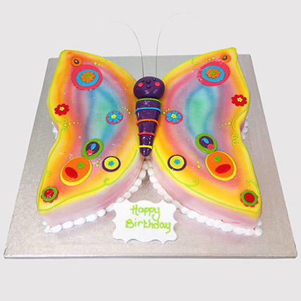 Colouful Butterfly Vanilla Cake