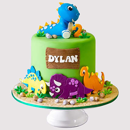 Colourful Dinosaur Black Forest Cake