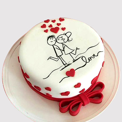 Couple In Love Vanilla Cake