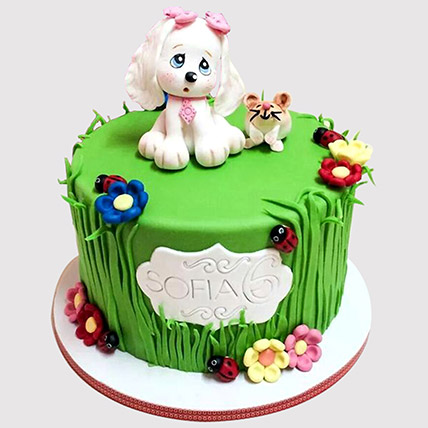 Cute Dog Designer Truffle Cake
